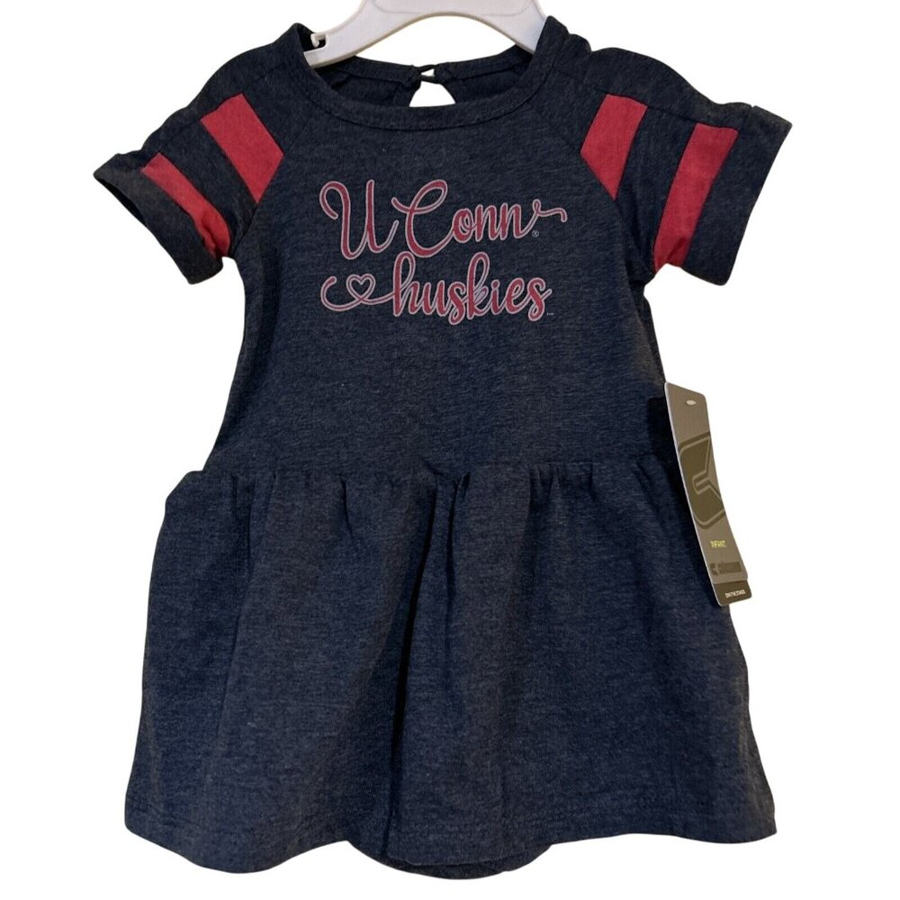NEW Connecticut UConn Huskies Colosseum One Piece Dress Infant Girls 6-12 Mo's